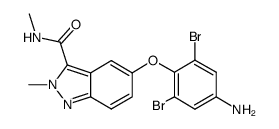 5-(4-amino-2,6-dibromo-phenoxy)-2-methyl-2H-indazole-3-carboxylic acid methylamide结构式
