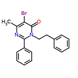 5-Bromo-6-methyl-2-phenyl-3-(2-phenylethyl)-4(3H)-pyrimidinone Structure