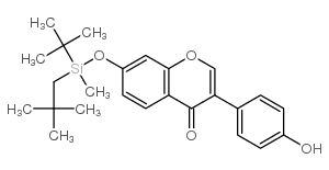 7-[tert-butyl(dimethyl)silyl]oxy-3-[4-[tert-butyl(dimethyl)silyl]oxyphenyl]chromen-4-one结构式