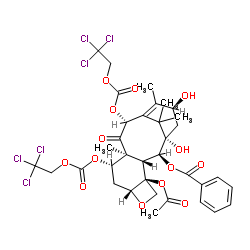 7,10-二(2,2,2-三氯乙氧羰基)-10-脱乙酰基巴卡丁 III结构式