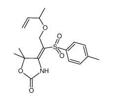 (Z)-5,5-dimethyl-4-[2-(1-methylallyloxy)-1-(p-toluenesulfonyl)ethylidene]oxazolidin-2-one结构式