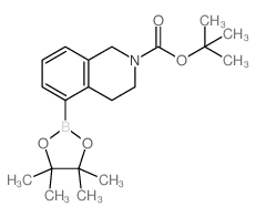 5-(4,4,5,5-四甲基-1,3,2-二氧杂硼杂环戊烷-2-基)-3,4-二氢异喹啉-2(1H)-甲酸叔丁酯结构式