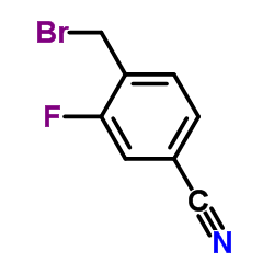 4-(溴甲基)-3-氟苯腈结构式