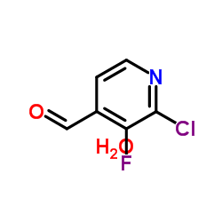 2-氯-3-氟吡啶-4-甲醛水合物结构式