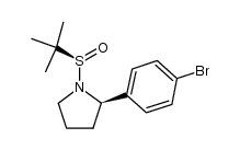 (R)-1-((R)-2-methyl-propane-2-sulfinyl)-2-(4-bromophenyl)-pyrrolidine结构式