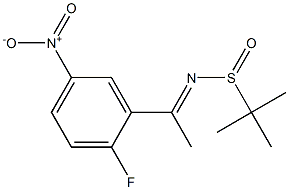 N(E),N-(1-(2-氟-5-硝基苯)亚乙基)-2-甲基丙烷-2-亚磺酰胺结构式