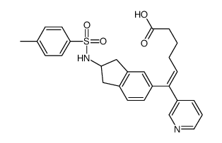 (E)-6-[2-[(4-methylphenyl)sulfonylamino]-2,3-dihydro-1H-inden-5-yl]-6-pyridin-3-ylhex-5-enoic acid Structure