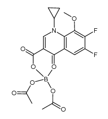 1-cyclopropyl-6,7-difluoro-1,4-dihydro-8-methoxy-4-oxo-3-quinoline carboxylic acid-O3,O4(bis(acyloxy-O)) borate Structure