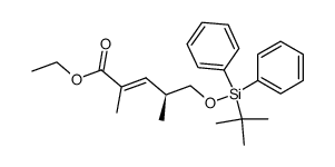 (S,E)-ethyl 5-((tert-butyldiphenylsilyl)oxy)-2,4-dimethylpent-2-enoate Structure