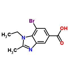 7-Bromo-1-ethyl-2-methyl-1H-benzimidazole-5-carboxylic acid Structure