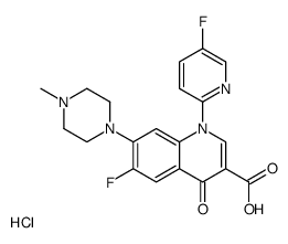 6-fluoro-1-(5-fluoropyridin-2-yl)-7-(4-methylpiperazin-1-yl)-4-oxoquinoline-3-carboxylic acid,hydrochloride结构式