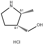 ((2R,3R)-2-甲基吡咯烷-3-基)甲醇盐酸结构式