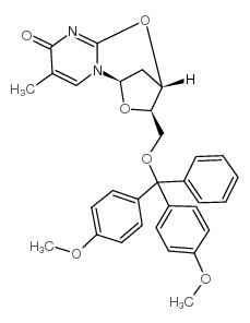 5-O-(4,4-二甲氧基三苯甲游基)-2,3-脱水胸腺嘧啶脱氧核苷结构式