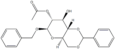 Benzyl 4-O,6-O-benzylidene-β-D-glucopyranoside 2-acetate Structure