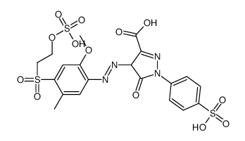 4,5-dihydro-4-[[2-methoxy-5-methyl-4-[[2-(sulphooxy)ethyl]sulphonyl]phenyl]azo]-5-oxo-1-(4-sulphophenyl)-1H-pyrazole-3-carboxylic acid Structure