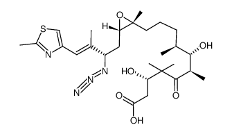 (3S,6R,7S,8S,12R,13S,15S)-15-azido-12,13-epoxy-4,4,6,8,12,16-hexamethyl-3,7-dihydroxy-17-(2-methyl-4-thiazolyl)-5-oxo-16(E)-heptadecenoic acid结构式