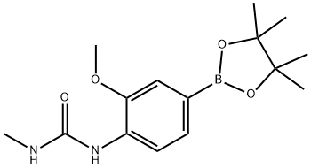 3-甲氧基-4-甲基脲基苯基硼酸频哪醇酯结构式