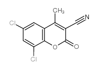 3-氰基-6,8-二氯-4-甲基香豆素结构式