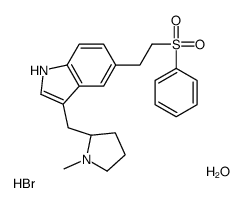 5-[2-(benzenesulfonyl)ethyl]-3-[[(2R)-1-methylpyrrolidin-2-yl]methyl]-1H-indole,hydrate,hydrobromide Structure