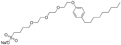 4-[2-[2-[2-(4-壬基苯氧基)乙氧基]乙氧基]乙氧基]-1-丁烷磺酸钠结构式