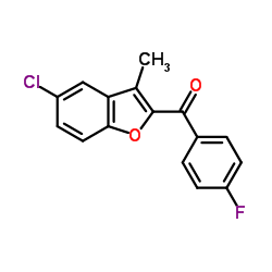 (5-Chloro-3-methyl-1-benzofuran-2-yl)(4-fluorophenyl)methanone结构式