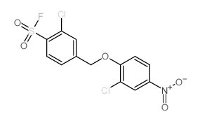 Benzenesulfonylfluoride, 2-chloro-4-[(2-chloro-4-nitrophenoxy)methyl]- structure
