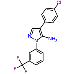 4-(4-Chlorophenyl)-1-[3-(trifluoromethyl)phenyl]-1H-pyrazol-5-amine Structure