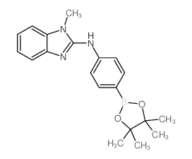 1-甲基-n-(4-(4,4,5,5-四甲基-1,3,2-二噁硼烷-2-基)苯基)-1H-苯并[d]咪唑-2-胺结构式