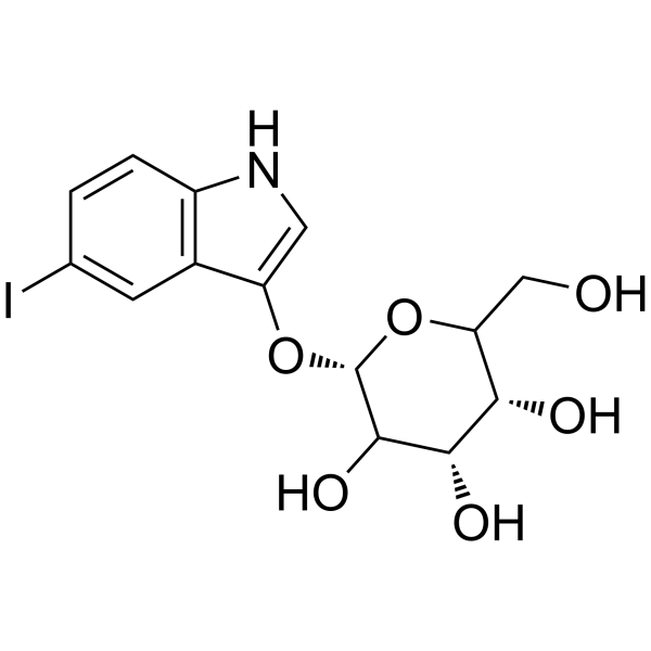 5-碘-3-吲羟-β-D-吡喃半乳糖苷结构式