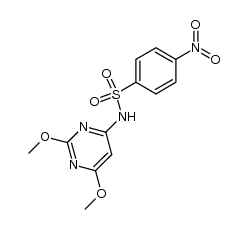 N-(2,6-dimethoxy-pyrimidin-4-yl)-4-nitro-benzenesulfonamide结构式