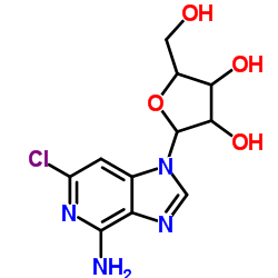 2-(5-amino-3-chloro-4,7,9-triazabicyclo[4.3.0]nona-1,3,5,7-tetraen-9-yl)-5-(hydroxymethyl)oxolane-3,4-diol structure