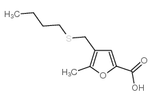 4-(butylsulfanylmethyl)-5-methylfuran-2-carboxylic acid Structure