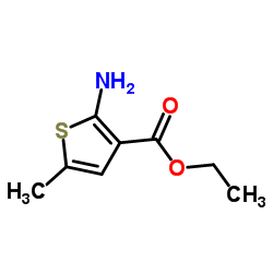 2-氨基-5-甲基-噻吩-3-甲酸乙酯结构式