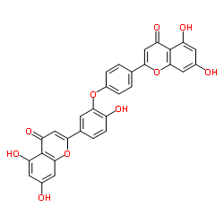 似梨木双黄酮-7-O-Β-D-吡喃葡萄糖苷结构式