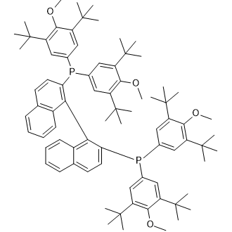 2,2'-双(双(3,5-二叔丁基-4-甲氧基苯基)膦基)-1,1'-联萘结构式