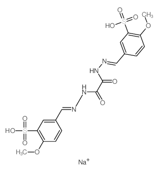 Ethanedioic acid,1,2-bis[2-[(4-methoxy-3-sulfophenyl)methylene]hydrazide], sodium salt (1:2) Structure
