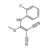 2-[(2-fluoroanilino)-methylsulfanylmethylidene]propanedinitrile结构式