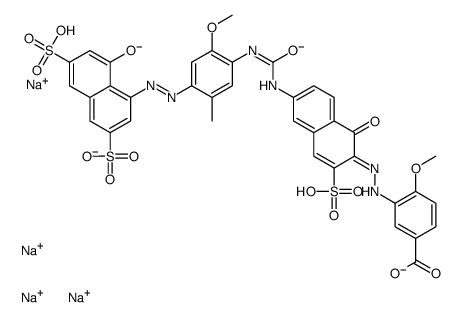 tetrasodium,4-[[4-[[(6Z)-6-[(5-carboxy-2-methoxyphenyl)hydrazinylidene]-5-oxo-7-sulfonatonaphthalen-2-yl]carbamoylamino]-5-methoxy-2-methylphenyl]diazenyl]-5-oxidonaphthalene-2,7-disulfonate Structure