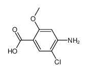 4-氨基-5-氯-2-甲氧基苯甲酸结构式