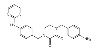 1-[(4-aminophenyl)methyl]-4-[[4-(pyrimidin-2-ylamino)phenyl]methyl]piperazine-2,3-dione Structure