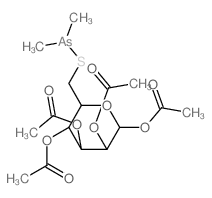 D-Mannopyranose,6-thio-, 1,2,3,4-tetraacetate 6-(dimethylarsinite) (9CI) Structure
