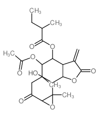 Butanoic acid,2-methyl-,5-(acetyloxy)dodecahydro-10-hydroxy-4,10a-dimethyl-7-methylene-2,8-dioxooxireno[8,9]cyclodeca[1,2-b]furan-6-ylester Structure
