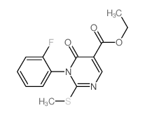 5-Pyrimidinecarboxylicacid, 1-(2-fluorophenyl)-1,6-dihydro-2-(methylthio)-6-oxo-, ethyl ester Structure