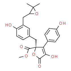 2,5-Dihydro-2-[3-(3,3-dimethyloxiranylmethyl)-4-hydroxybenzyl]-4-hydroxy-3-(4-hydroxyphenyl)-5-oxofuran-2-carboxylic acid methyl ester Structure
