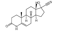 4-aza-5-androstene-17α-hydroxy-17β-cyano-3-one结构式