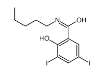 2-hydroxy-3,5-diiodo-N-pentylbenzamide Structure