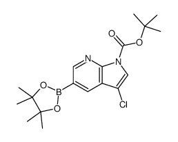3-氯-5-(4,4,5,5-四甲基-1,3,2-二噁硼烷-2-基)-1H-吡咯并[2,3-b]吡啶-1-羧酸叔丁酯结构式