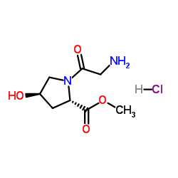 Methyl glycyl-(4R)-4-hydroxy-L-prolinate hydrochloride (1:1) Structure