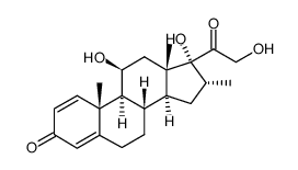 16α-Methyl-11β,17α,21-trihydroxy-pregna-1,4-diene-3,20-dione structure