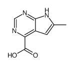 6-methyl-7H-pyrrolo[2,3-d]pyrimidine-4-carboxylic acid Structure